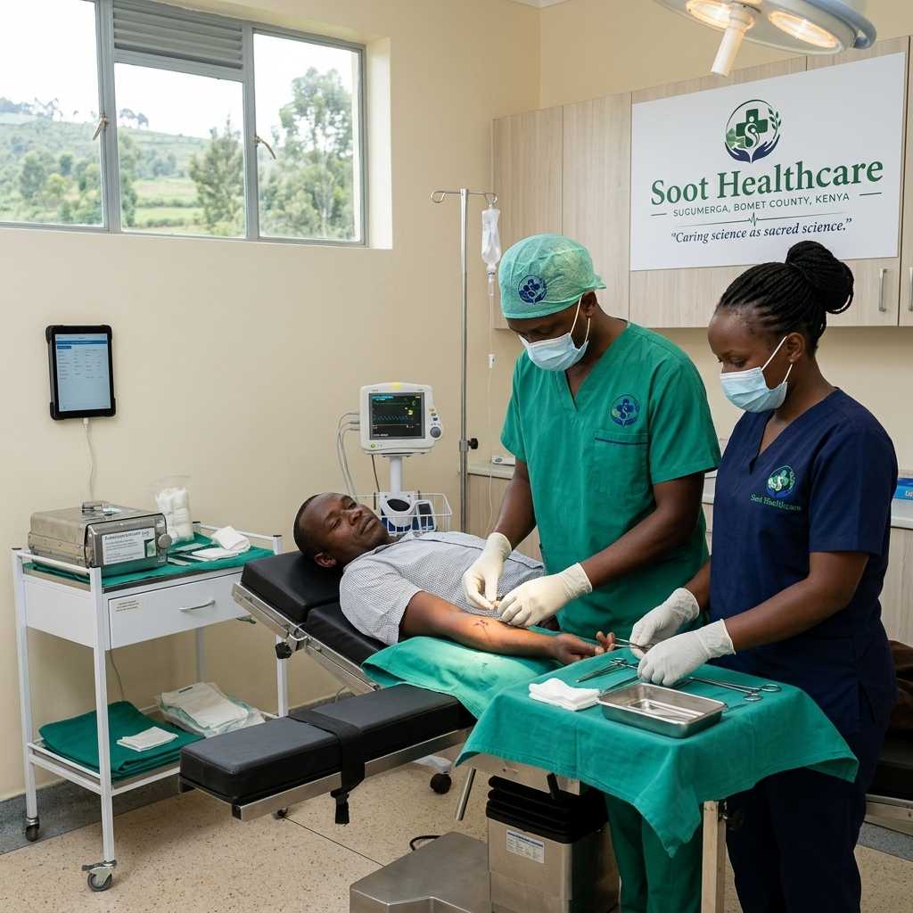 Soot Healthcare staff preparing a patient for a procedure